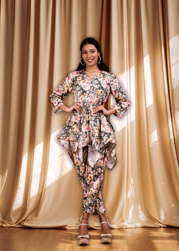 Floral Print Digital Print Co-Ord Set  