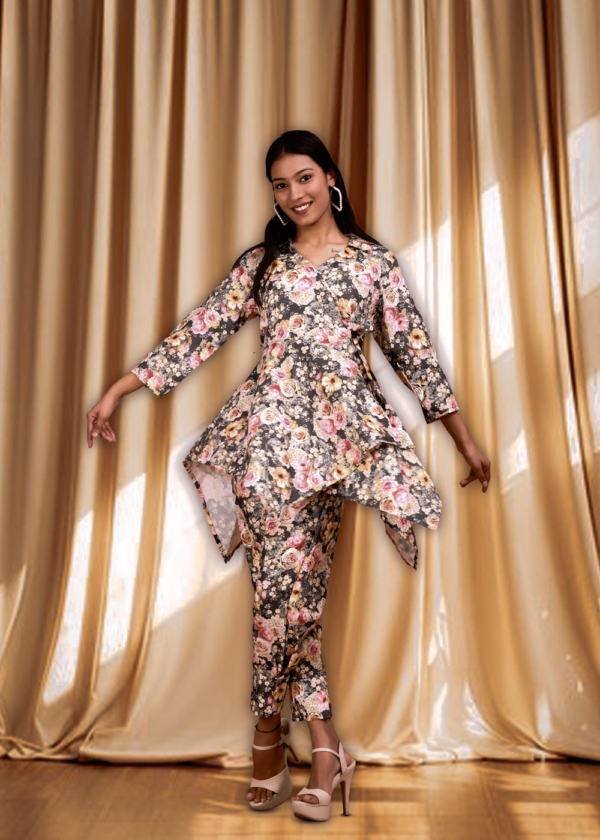 Floral Print Digital Print Co-Ord Set  