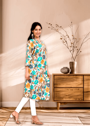 Rhyon Kurta Tie Neck with Stone Work