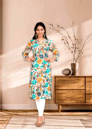 Rhyon Kurta Tie Neck with Stone Work