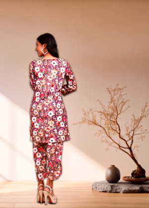 Floral Digital Print Linen Co-Ord Set