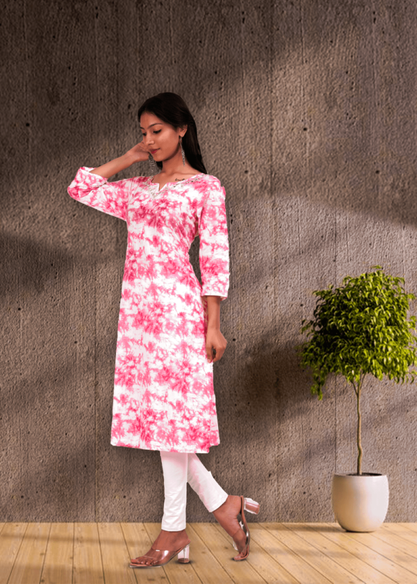 Tie and Dry Cotton Kurta with Gotta Patti Work kurta  