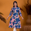 Floral Indigo Printed  Line Kurta  