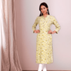 Floral Printed Rhyon Handwork Straight Kurta  