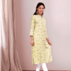 Floral Printed Rhyon Handwork Straight Kurta  