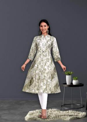 Cotton a Line Women's Knee Length Kurta