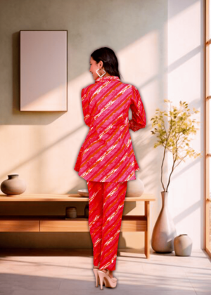 Cotton Lehariya Print Co-Ord Set