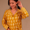 Cotton Block Print Mustard co-ord set  