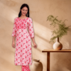 Rhyon Block Print with Value Edition Watermelon Pink kurta set  