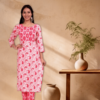 Rhyon Block Print with Value Edition Watermelon Pink kurta set  