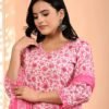 Salwar Suit in Pastel Pink with Floral Handprint  