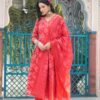 Red Pink Allover Anarkali Suit Set  