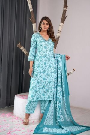 Iceberg Cotton Salwar Suit with Floral Print