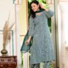 Salwar Suit with Zig Zag Print in Teal Green  