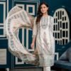 Cotton Sanganeri Block Print Suit Set in Nobel White  