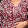 Cotton Kalamkari Printed Suit Set in Rich Maroon  