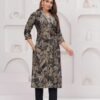 Muslin Digital Black and Mix Floral Printed 2 Piece Women's Kurta Set  