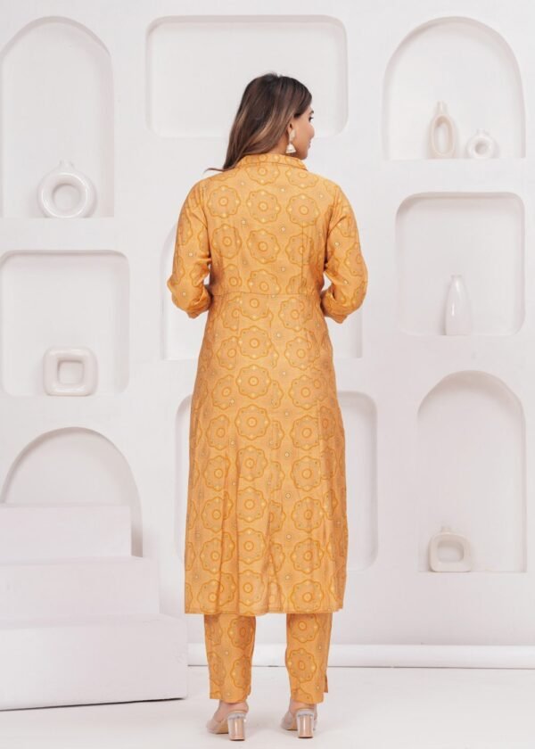 Gold Fish 2 Piece Kurta Set in Muslin Fabric  