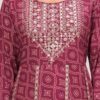 Rhyon Bandhej Glossy Maroon 3 Piece Suit Set in Lace  