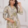 Muslin Olive Green 2 Pcs Kurta Set  