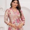 Muslin Peach Powder 2 Pcs Kurta Set  