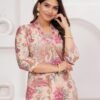 Muslin Peach Powder 2 Pcs Kurta Set  