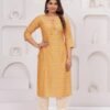 Quora Yellow 3 Piece Suit Set in Rayon Fabric  