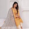 Quora Yellow 3 Piece Suit Set in Rayon Fabric  