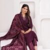 Muslin Wine Maroon 3 Piece  Women's Suit Set  