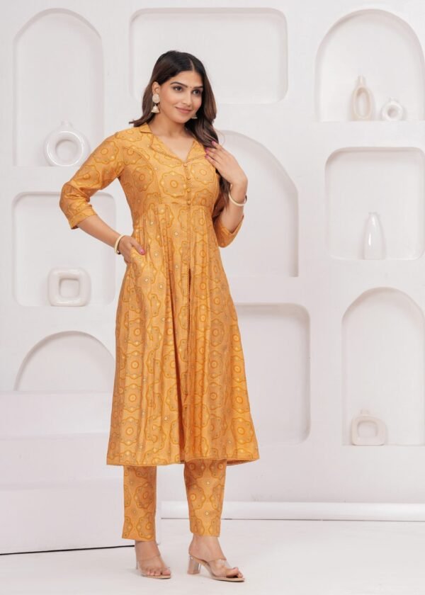 Gold Fish 2 Piece Kurta Set in Muslin Fabric  