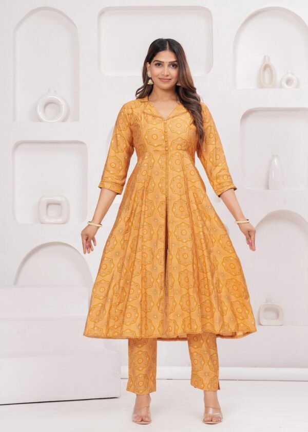 Gold Fish 2 Piece Kurta Set in Muslin Fabric  