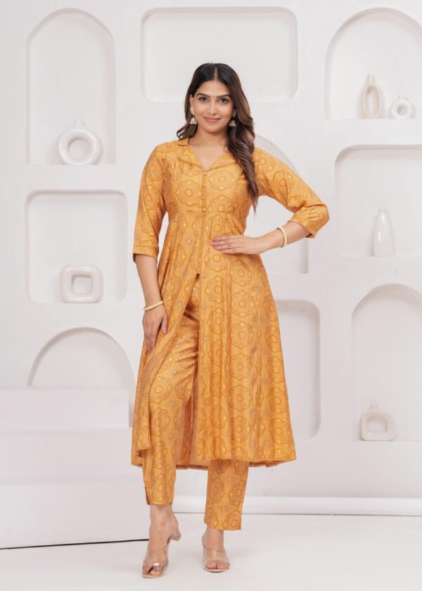 Gold Fish 2 Piece Kurta Set in Muslin Fabric  