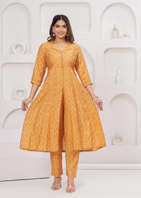 Gold Fish 2 Piece Kurta Set in Muslin Fabric  