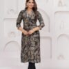 Muslin Digital Black and Mix Floral Printed 2 Piece Women's Kurta Set  