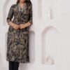 Muslin Digital Black and Mix Floral Printed 2 Piece Women's Kurta Set  