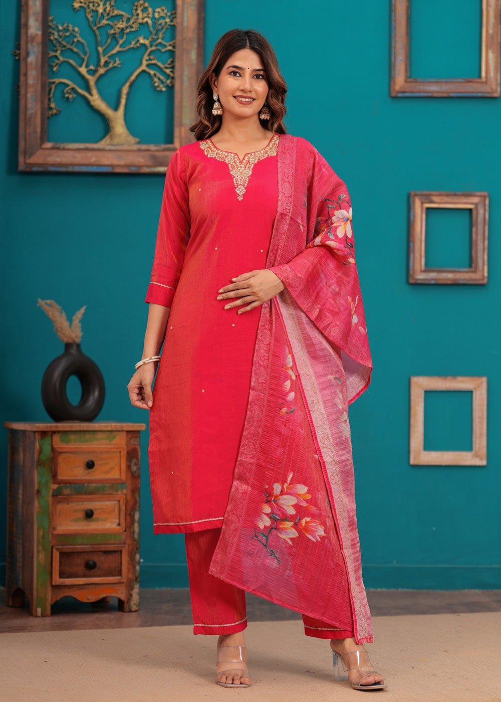 Party Wear Three Piece Women's Suit Designer Three Piece