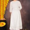 White Small Floral Buti Block Printed Cotton Suit Set  