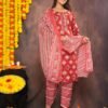 Valentine Red Bandhani Print Suit Sets  