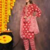 Valentine Red Bandhani Print Suit Sets  