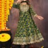 Dark Olive Green Anarkali Suit Set  