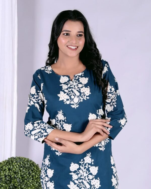 Dusk Blue Floral Cotton Cord Set  