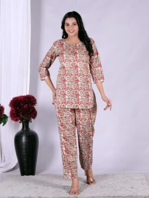 Multicolor Printed Cotton Cord Set