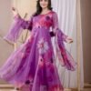 Warm Purple Organza Anarkali Suit  