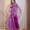 Warm Purple Organza Anarkali Suit  