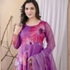 Warm Purple Organza Anarkali Suit  