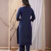 Indigo Blue Floral Embroidery Kurta Set  