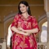 Cherry Floral Print Kaftan Kurta with Dhoti Pants  