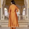 Pastel Orange Vichitra Anarkali Suit Set  