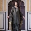 Teal green simar silk sharara set  