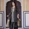 Teal green simar silk sharara set  